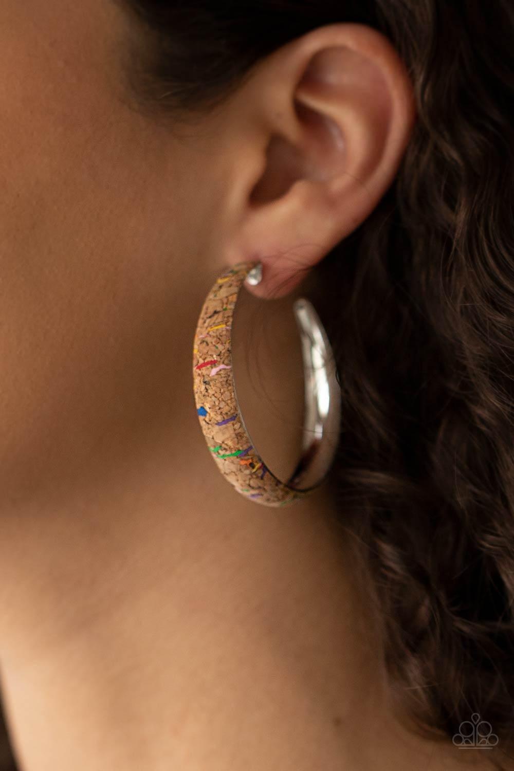 Paparazzi Accessories - A Cork In The Road - Multicolor Hoop Earrings - Bling by JessieK