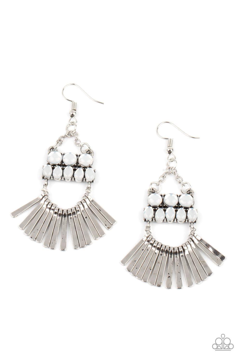 Paparazzi Accessories - A Flare For Fierceness - White Earrings - Bling by JessieK