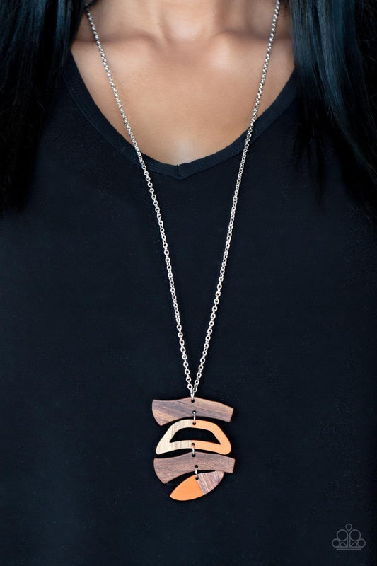 Paparazzi Accessories - A Woodwork In Progress - Orange Necklace - Bling by JessieK