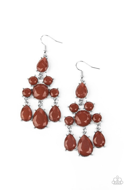 Paparazzi Accessories - Afterglow Glamour - Brown Earrings - Bling by JessieK