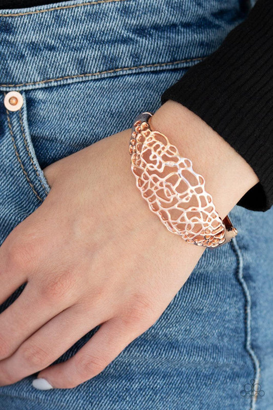 Paparazzi Accessories - Airy Asymmetry - Rose Gold Bracelet - Bling by JessieK