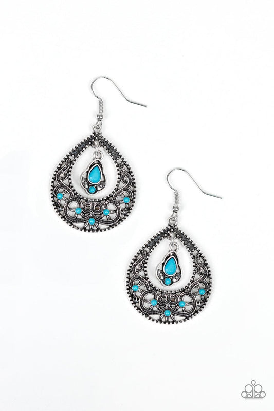 Paparazzi Accessories - All-girl Glow - Blue Earrings - Bling by JessieK
