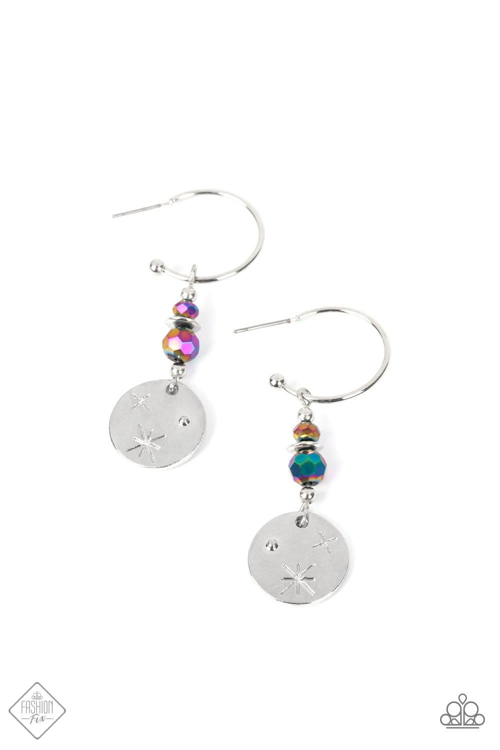 Paparazzi Accessories - Artificial Starlight - Multicolor "oil-spill" Earrings - Bling by JessieK
