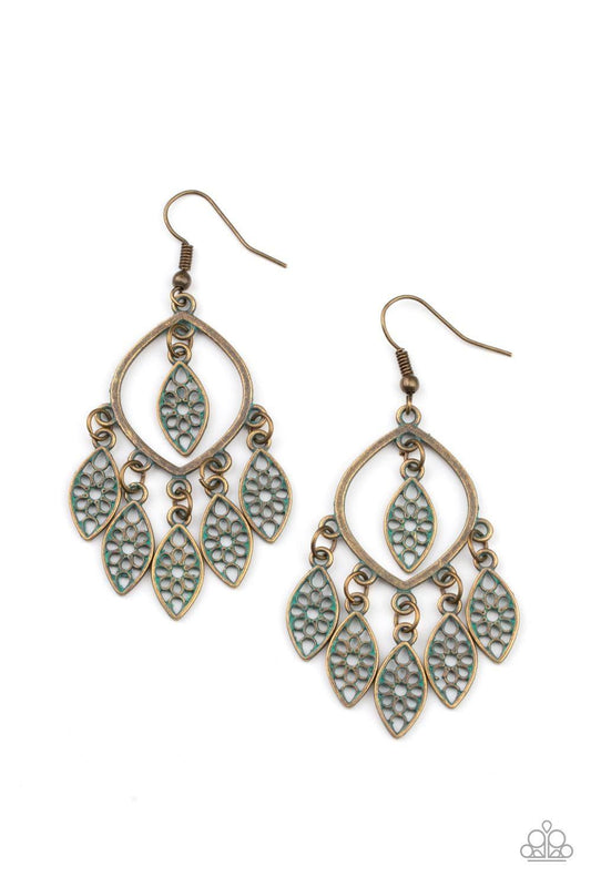 Paparazzi Accessories - Artisan Garden - Brass Earrings - Bling by JessieK