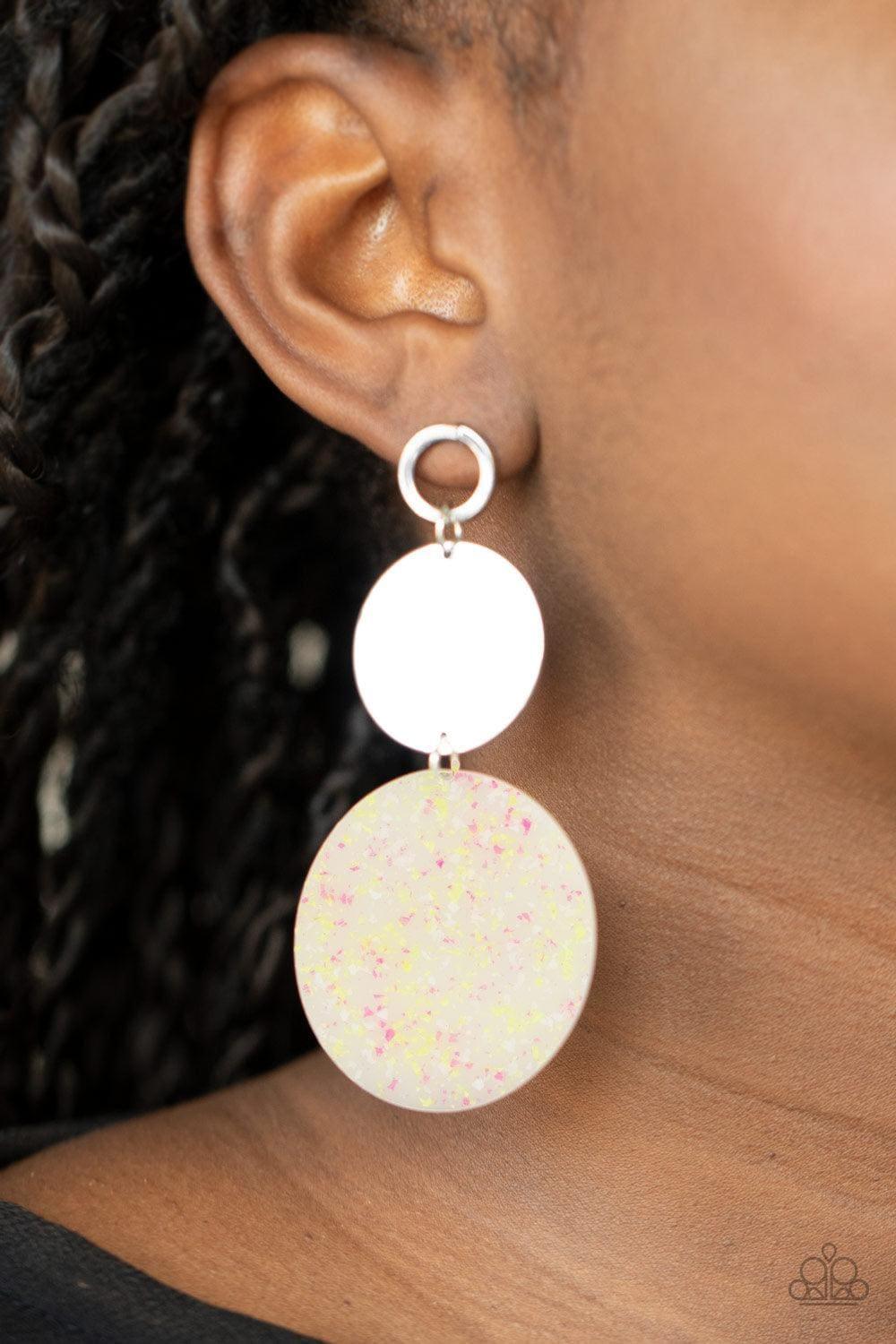 Paparazzi Accessories - Beach Day Glow - Yellow Neon Earrings - Bling by JessieK