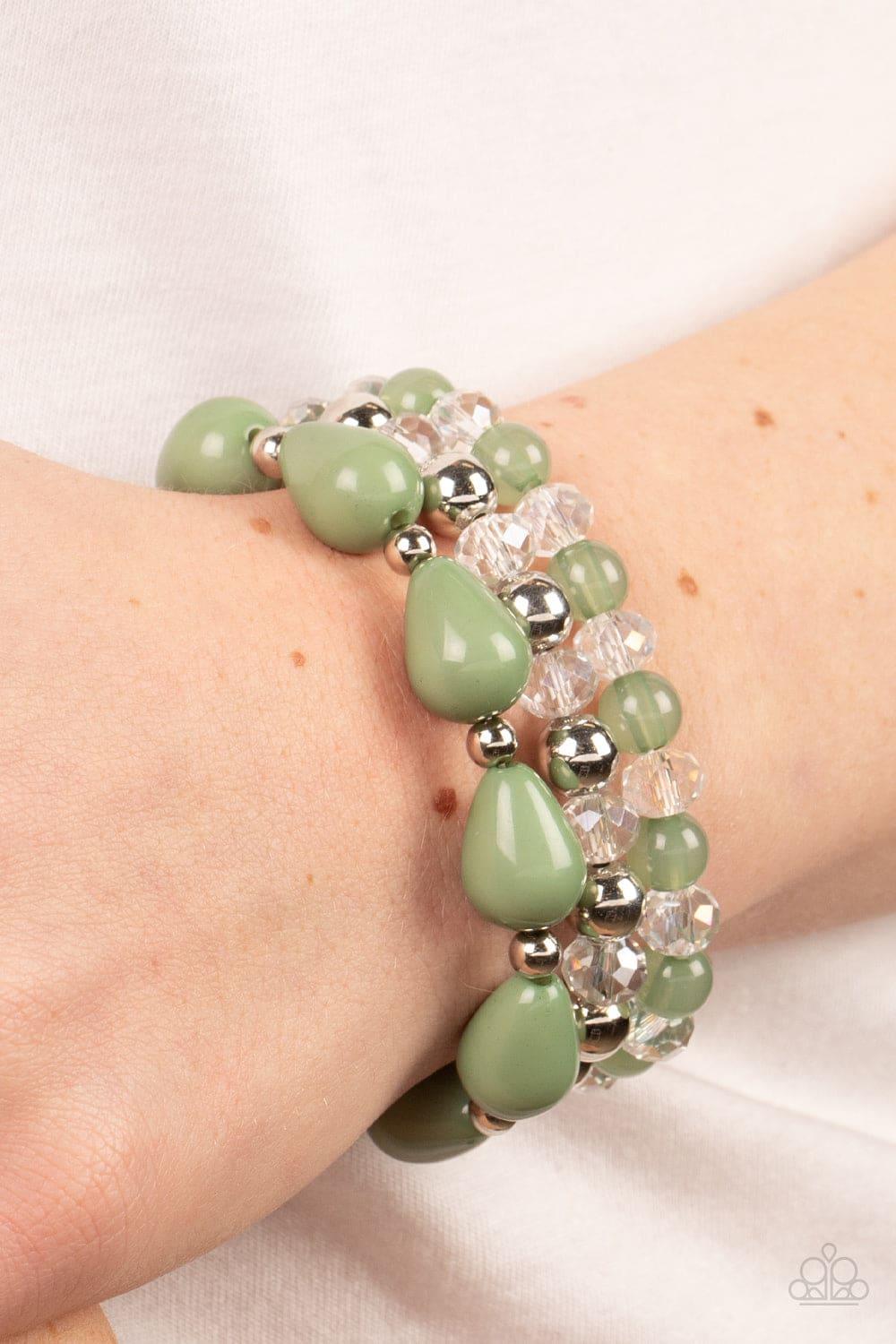 Paparazzi Accessories - Beachside Brunch - Green Bracelet - Bling by JessieK