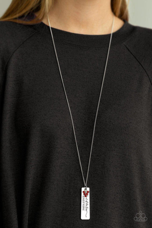 Paparazzi Accessories - Because Of The Brave - Red Necklace - Bling by JessieK