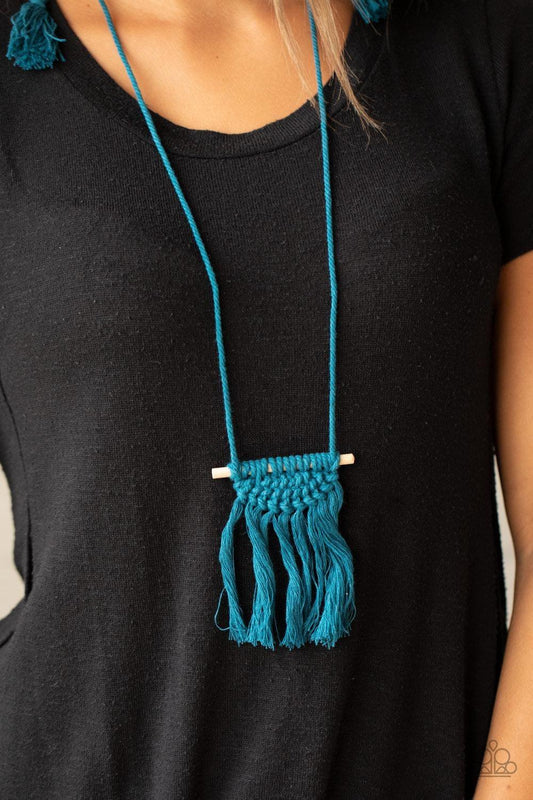 Paparazzi Accessories - Between You And Macrame - Blue Necklace - Bling by JessieK