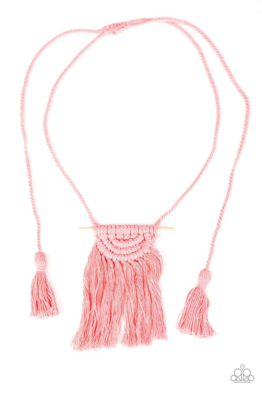 Paparazzi Accessories - Between You And Macrame - Pink Necklace - Bling by JessieK