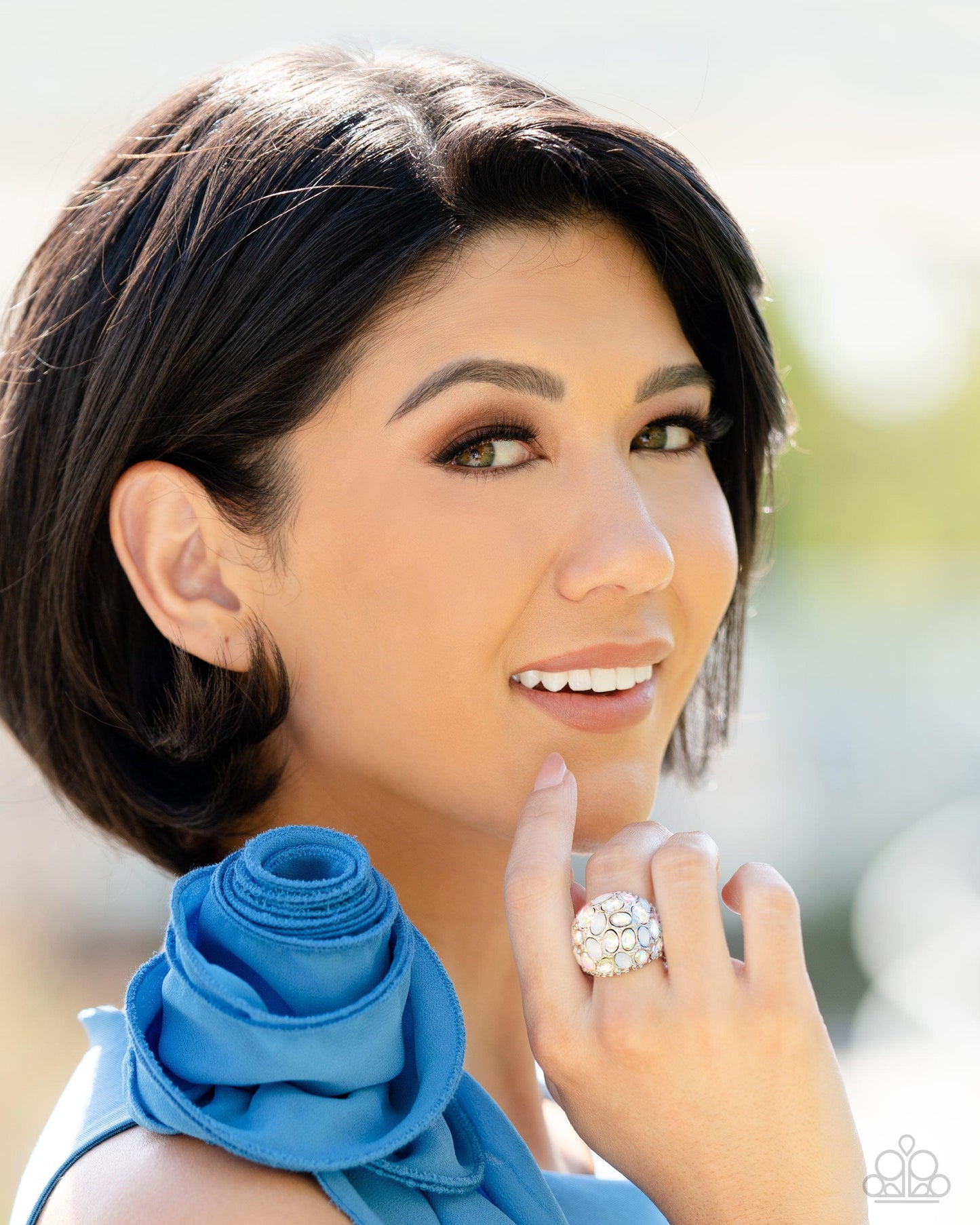 Paparazzi Accessories - BLING Loud and Proud - White Ring - Bling by JessieK