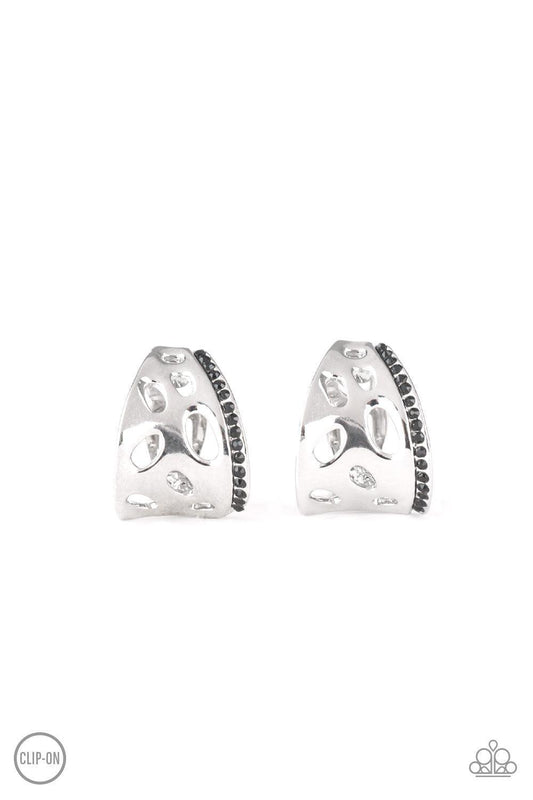 Paparazzi Accessories - Blissed Out - Black Clip-on Earrings - Bling by JessieK