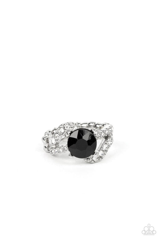 Paparazzi Accessories - Blockbuster Boom - Black Ring - Bling by JessieK