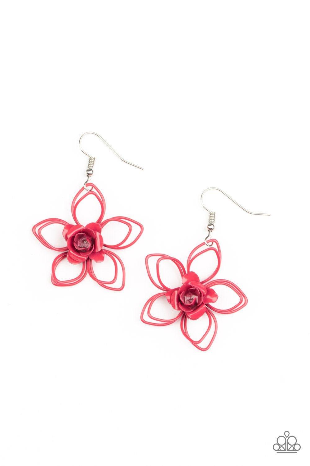 Paparazzi Accessories - Botanical Bonanza - Pink Earrings - Bling by JessieK