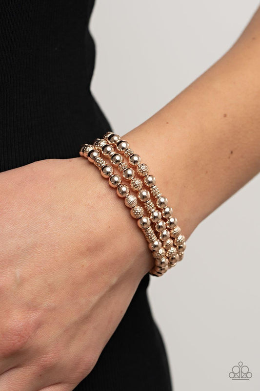 Paparazzi Accessories - Boundless Boundaries - Rose Gold Bracelet - Bling by JessieK