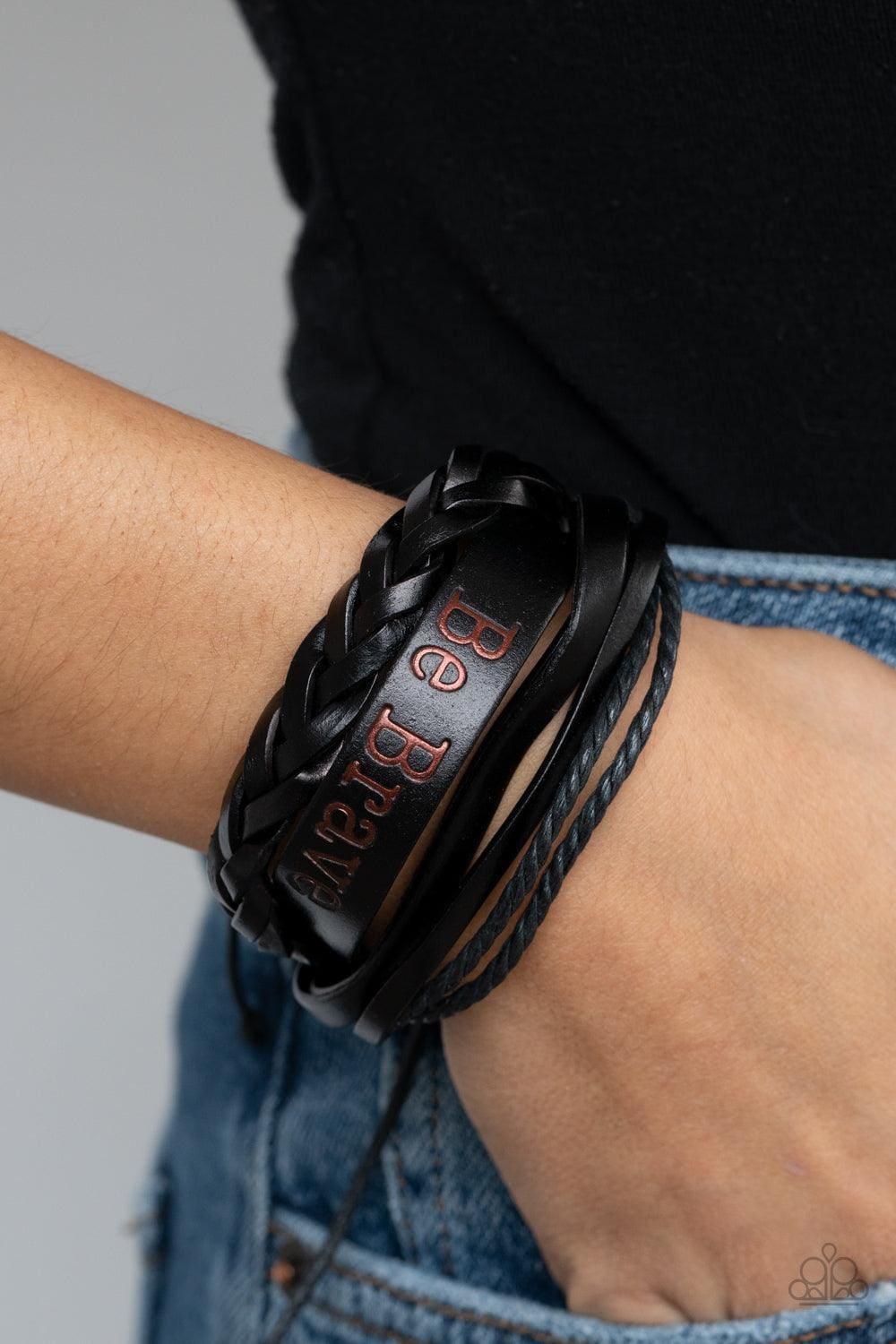 Paparazzi Accessories - Brave Soul - Black Urban Bracelet - Bling by JessieK