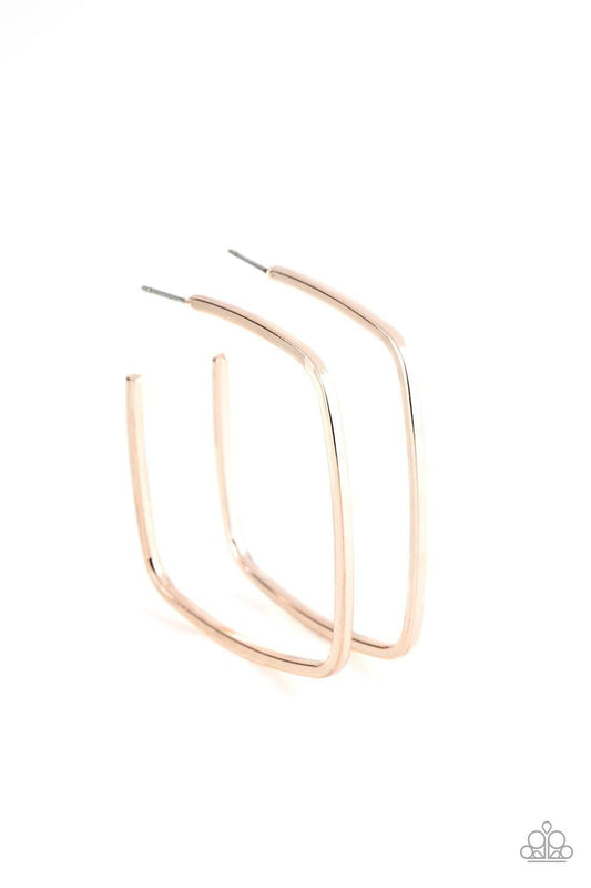 Paparazzi Accessories - Brazen Beauty - Rose Gold Earrings - Bling by JessieK