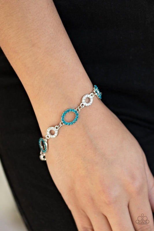 Paparazzi Accessories - Bubbly Bedazzle - Blue Bracelet - Bling by JessieK