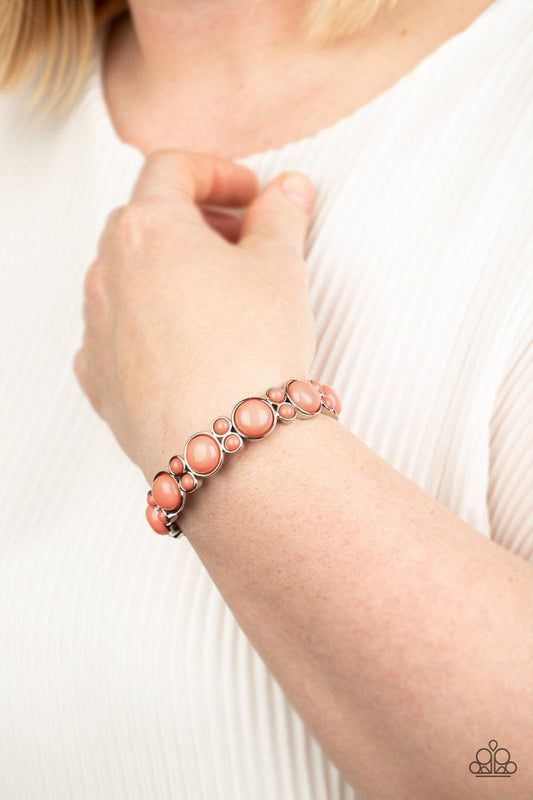 Paparazzi Accessories - Bubbly Belle - Orange (Coral) Bracelet - Bling by JessieK