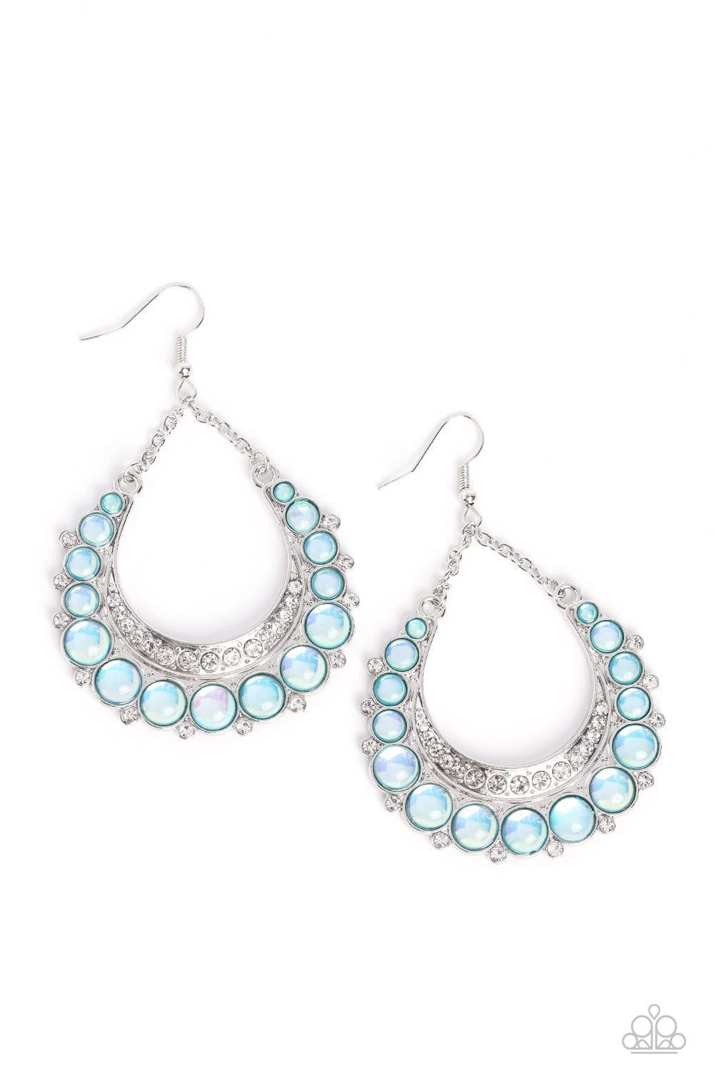 Paparazzi Accessories - Bubbly Bling - Blue Earrings - Bling by JessieK