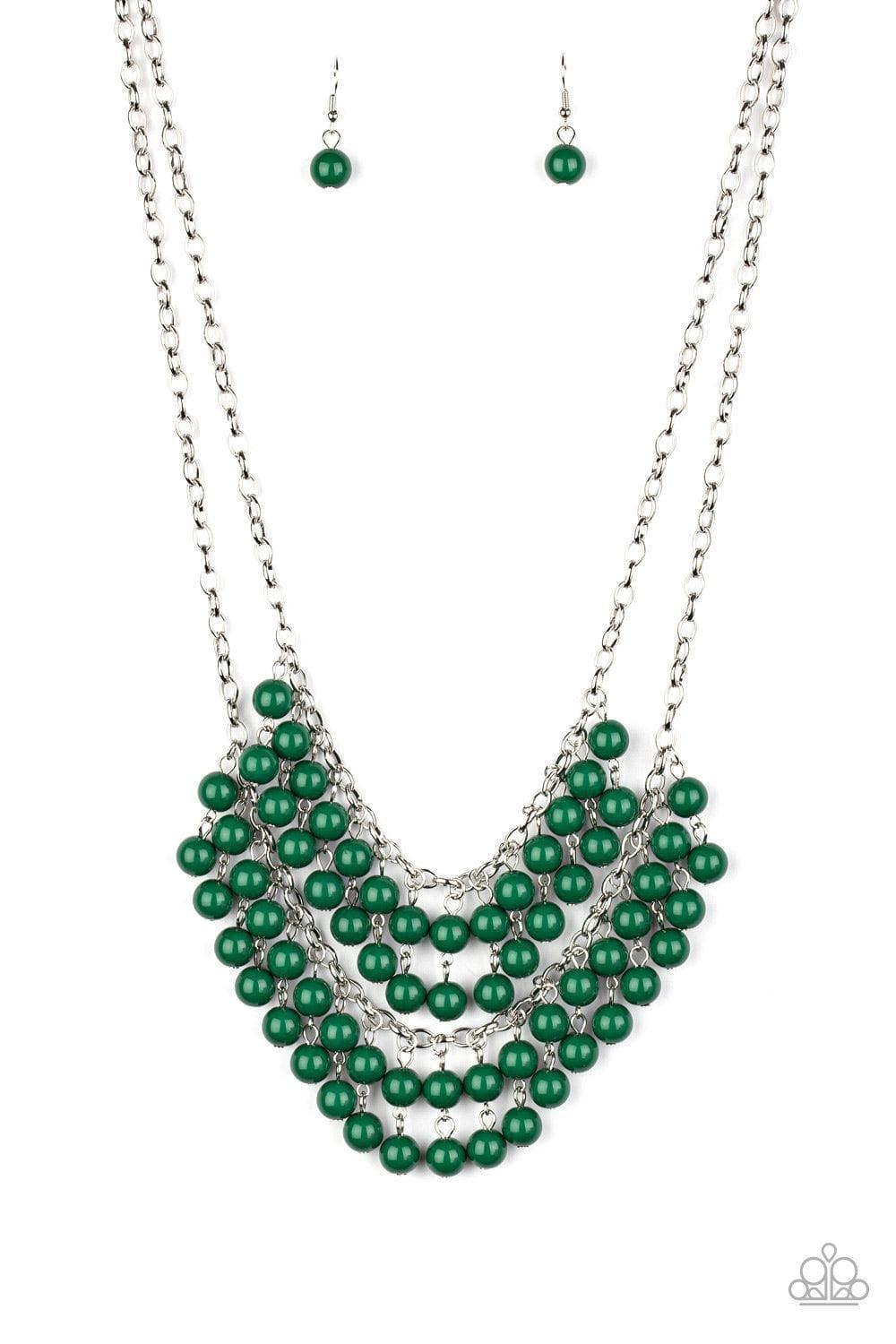 Paparazzi Accessories - Bubbly Boardwalk - Green Necklace - Bling by JessieK