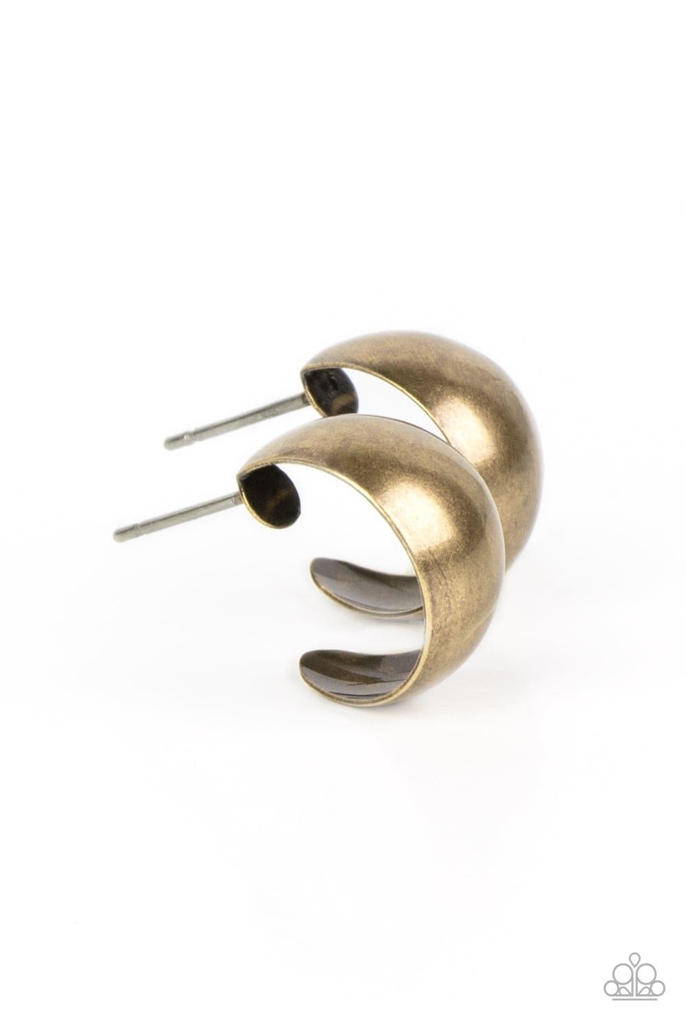 Paparazzi Accessories - Burnished Beauty - Brass Dainty Hoop Earrings - Bling by JessieK