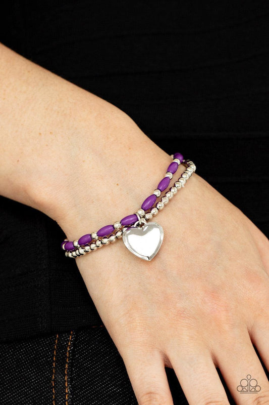 Paparazzi Accessories - Candy Gram - Purple Bracelet - Bling by JessieK