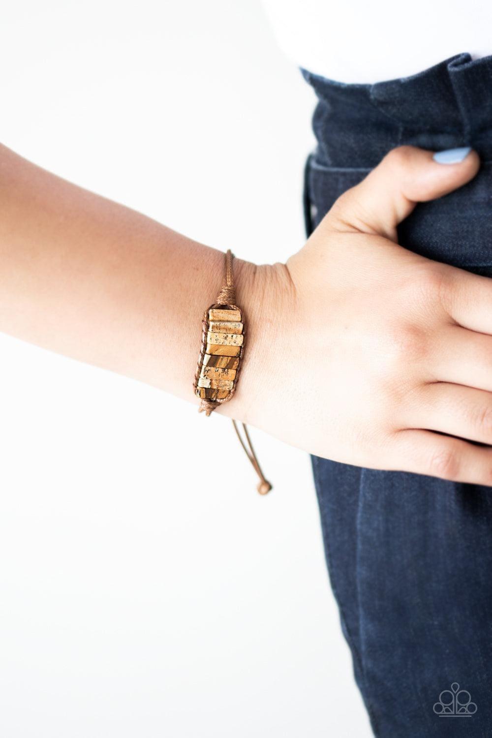 Paparazzi Accessories - Canyon Warrior - Brown Urban Bracelet - Bling by JessieK