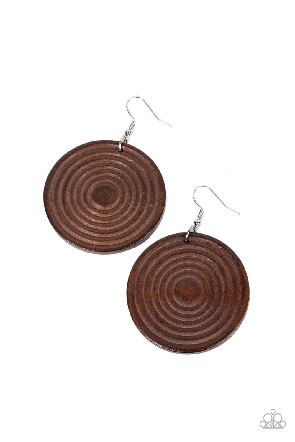 Paparazzi Accessories - Caribbean Cymbal - Brown Earrings - Bling by JessieK