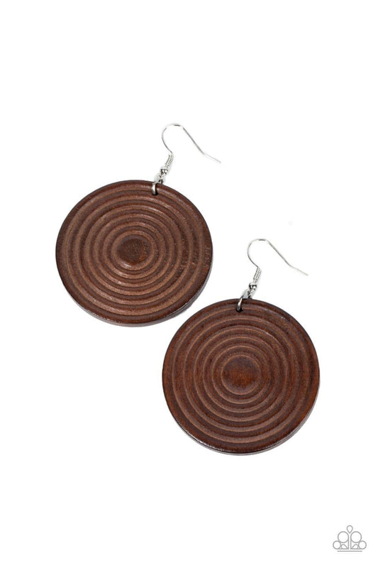 Paparazzi Accessories - Caribbean Cymbal - Brown Earrings - Bling by JessieK