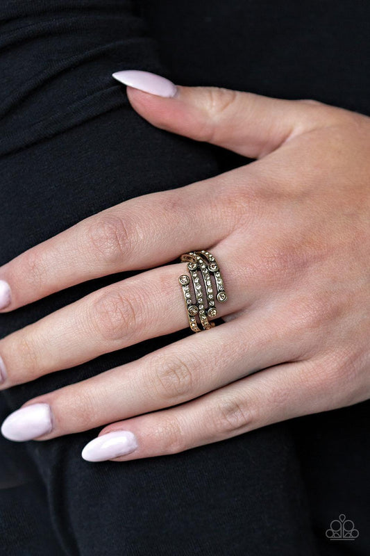 Paparazzi Accessories - Casino Cache - Brass Ring - Bling by JessieK