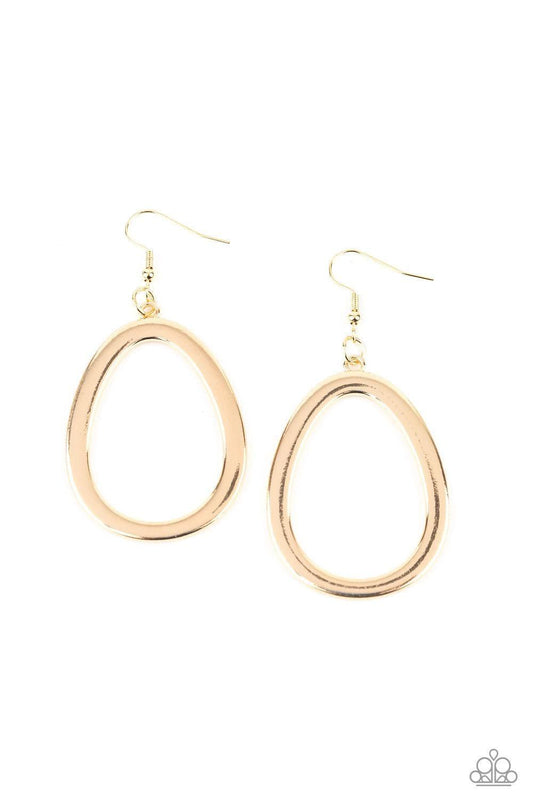 Paparazzi Accessories - Casual Curves - Gold Earrings - Bling by JessieK