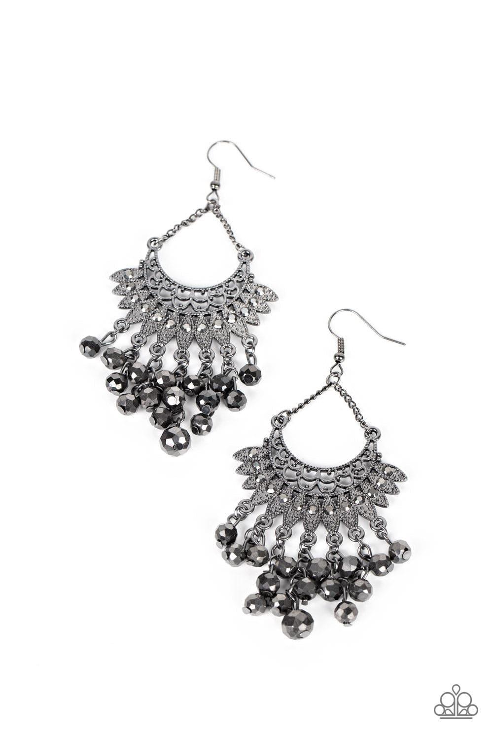 Paparazzi Accessories - Chromatic Cascade - Black Earrings - Bling by JessieK