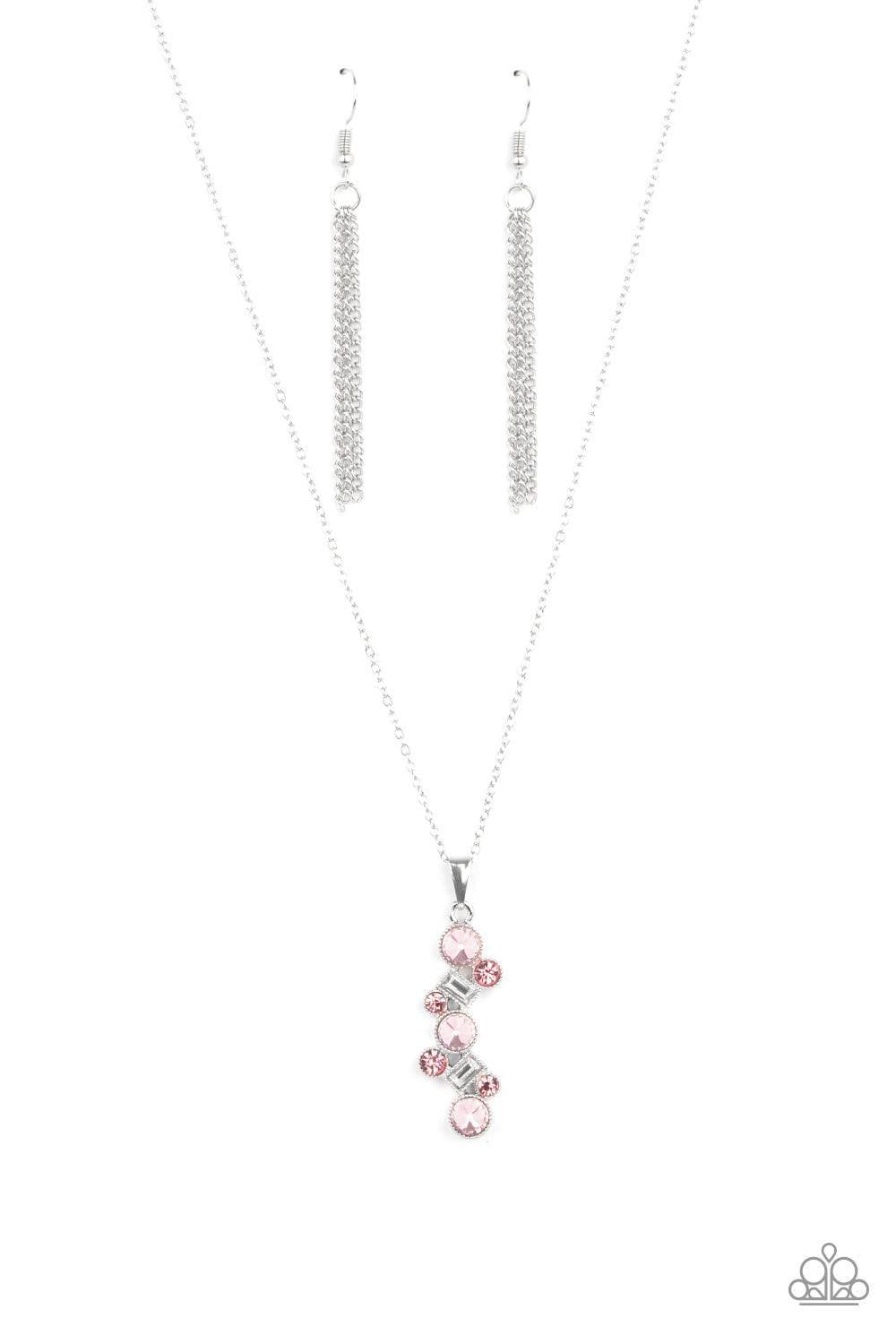 Paparazzi Accessories - Classically Clustered - Pink Dainty Necklace - Bling by JessieK