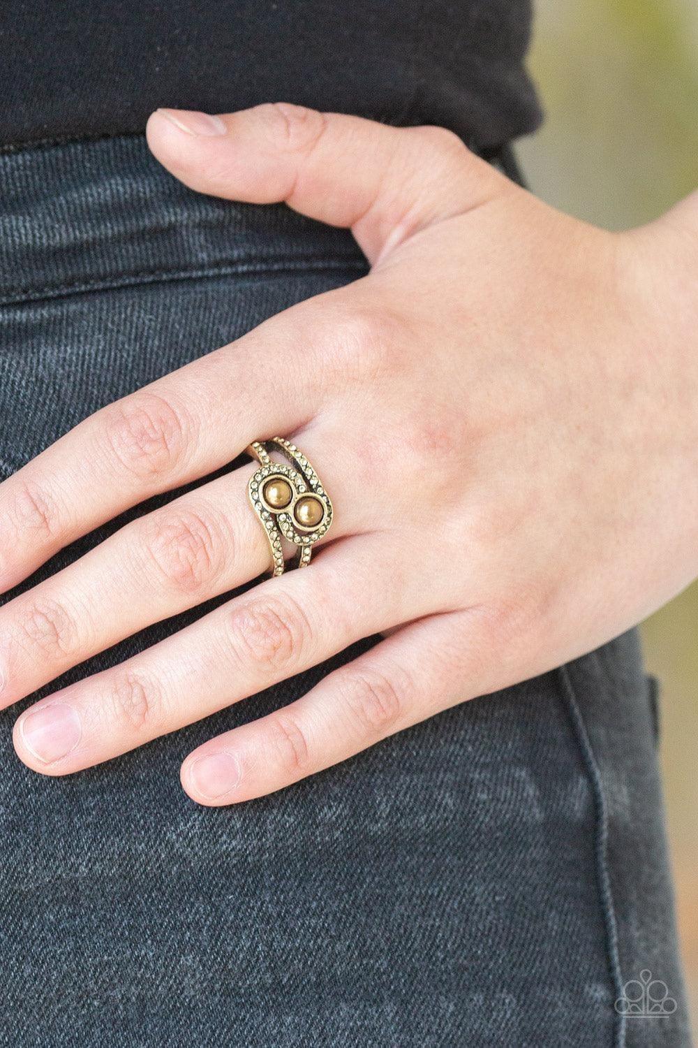 Paparazzi Accessories - Collect Up Front - Brass Ring - Bling by JessieK