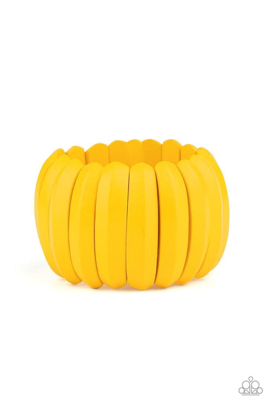 Paparazzi Accessories - Colorfully Congo - Yellow Bracelet - Bling by JessieK