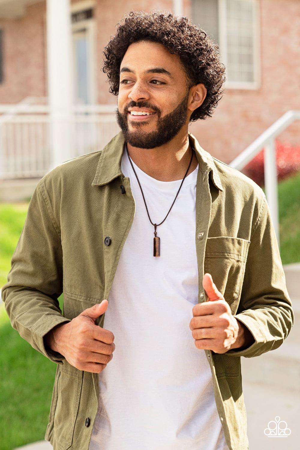 Paparazzi Accessories - Comes Back Zen-fold - Brown Necklace - Bling by JessieK