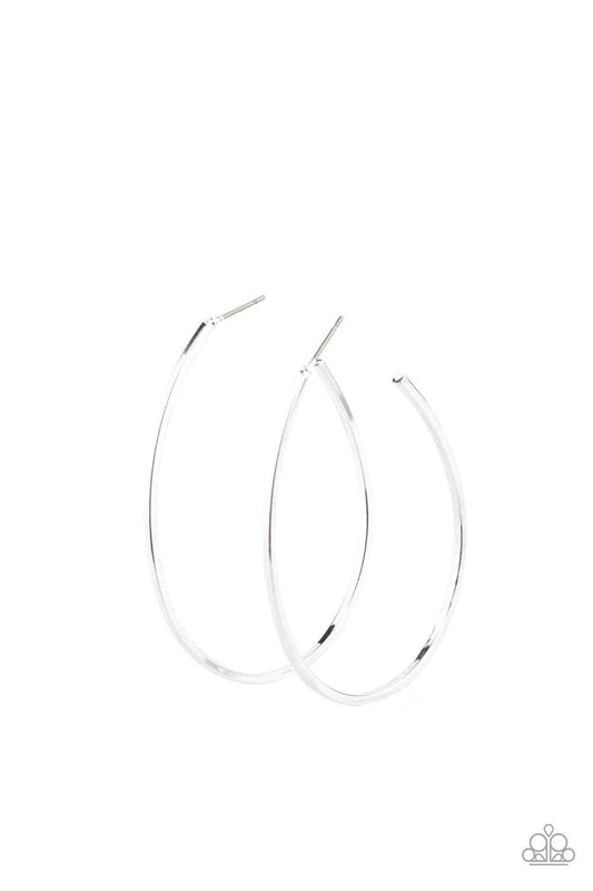Paparazzi Accessories - Cool Curves - Silver Hoop Earrings - Bling by JessieK