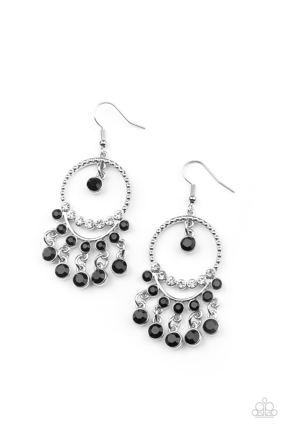 Paparazzi Accessories - Cosmic Chandeliers - Black Earrings - Bling by JessieK