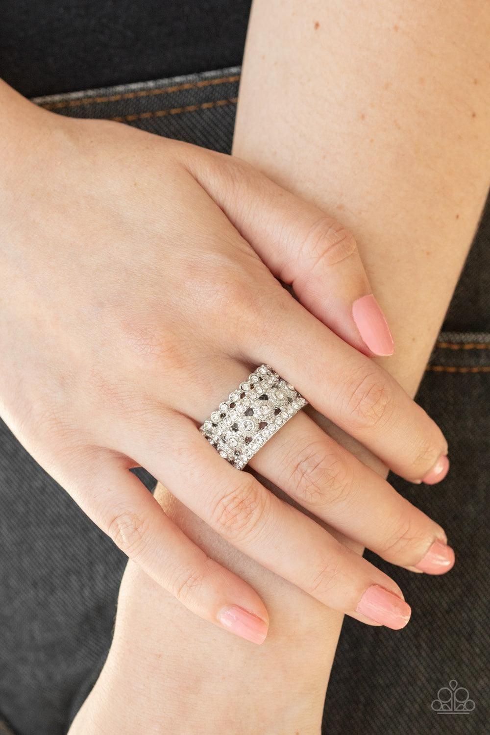 Paparazzi Accessories - Countess Couture - White Ring - Bling by JessieK