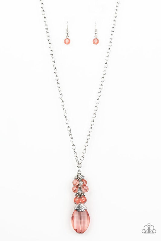 Paparazzi Accessories - Crystal Cascade - Coral Necklace - Bling by JessieK