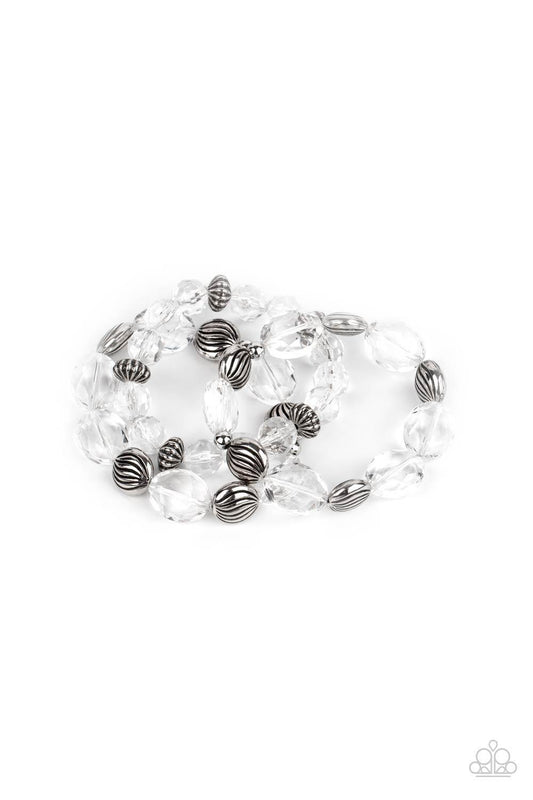 Paparazzi Accessories - Crystal Charisma - White Bracelet - Bling by JessieK