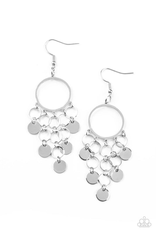 Paparazzi Accessories - Cyber Chime - Silver Earrings - Bling by JessieK