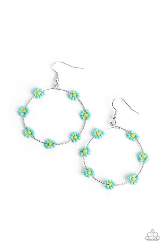 Paparazzi Accessories - Dainty Daisies - Blue Earrings - Bling by JessieK