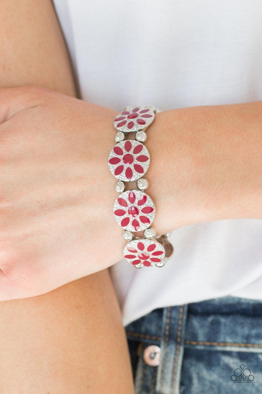 Paparazzi Accessories - Dancing Dahlias - Red Bracelet - Bling by JessieK