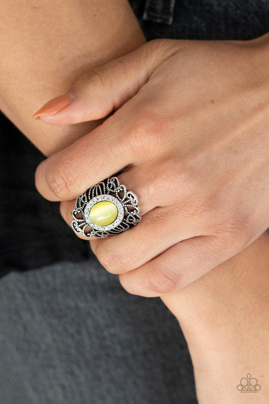 Paparazzi Accessories - Dashingly Dewy - Yellow Ring - Bling by JessieK