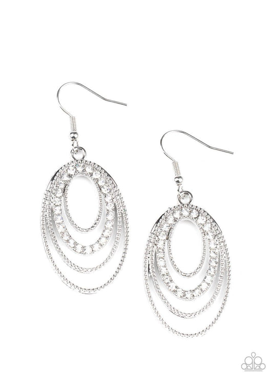 Paparazzi Accessories - Date Night Diva - White Earrings - Bling by JessieK
