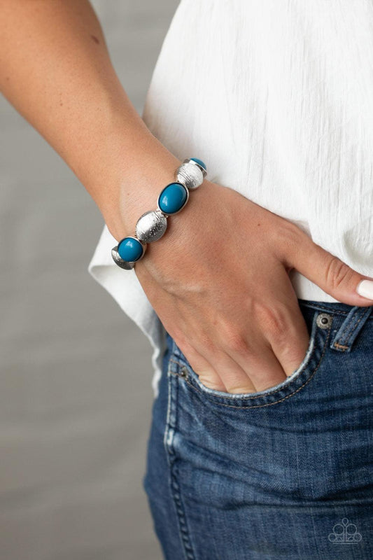 Paparazzi Accessories - Decadently Dewy - Blue Bracelet - Bling by JessieK