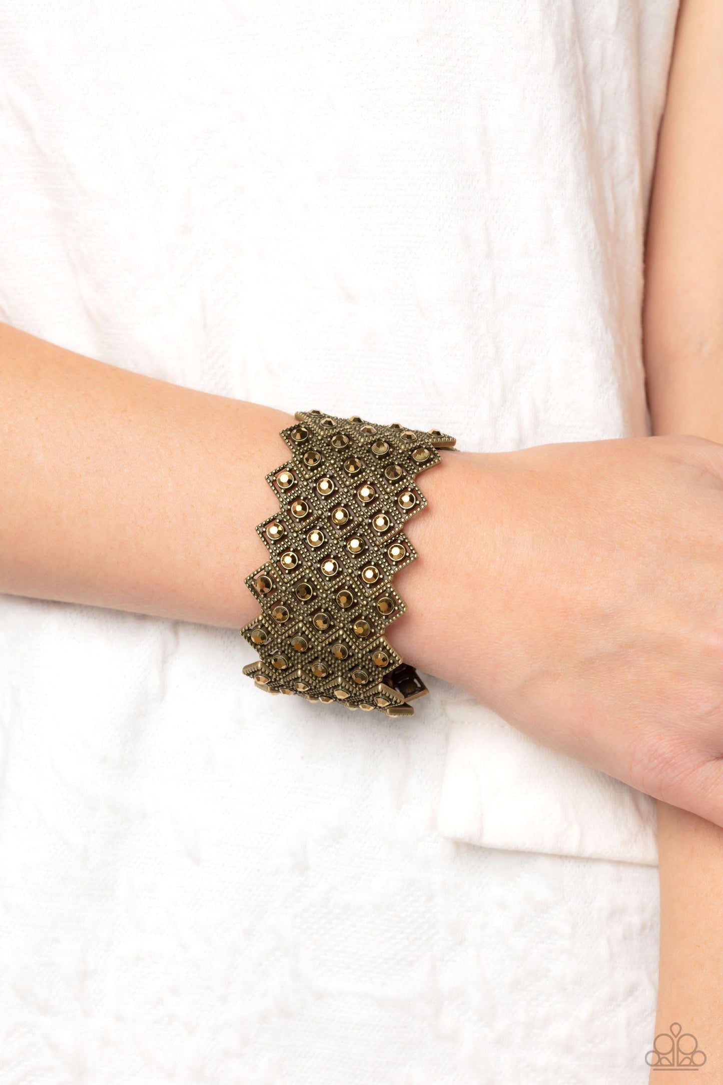 Paparazzi Accessories - Deco In The Rough - Brass Bracelet - Bling by JessieK