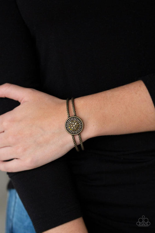 Paparazzi Accessories - Definitely Dazzling - Brass Bracelet - Bling by JessieK