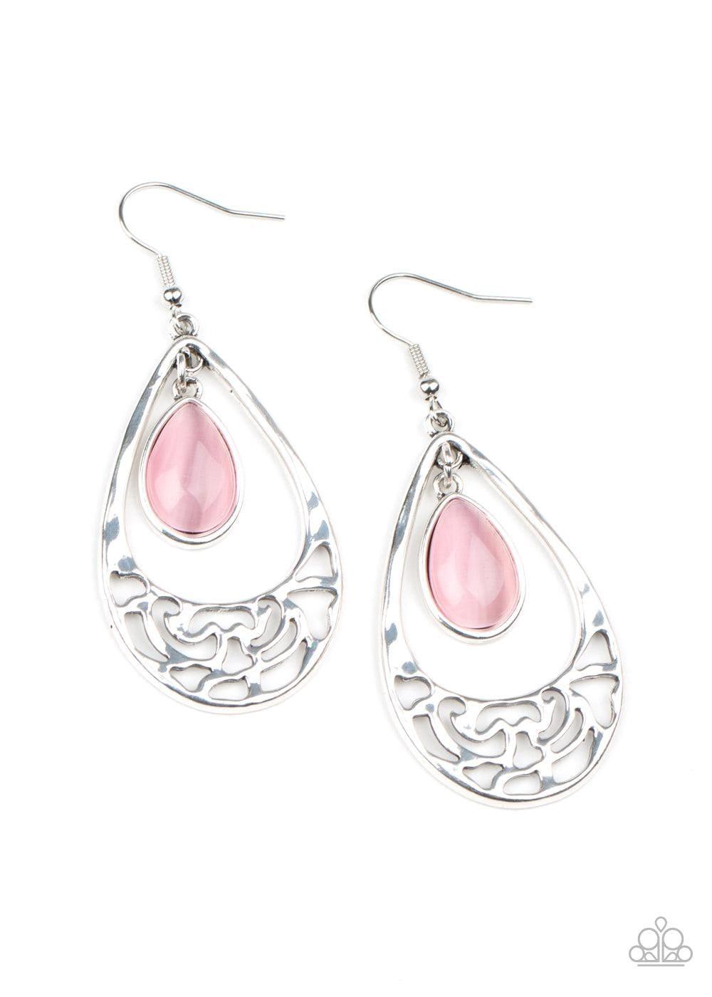 Paparazzi Accessories - Dew You Feel Me? - Pink Earrings - Bling by JessieK